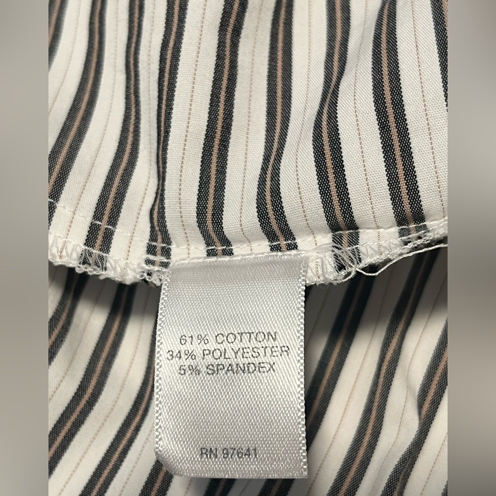 J. JILL Women’s Black and White Striped LS Button Down Shirt Blouse Size L - Picture 9 of 13